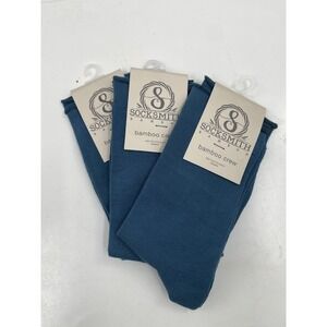 NWT Socksmith Bamboo Crew Socks Women's 9-11 Blue Winter Comfort -Pack of 3